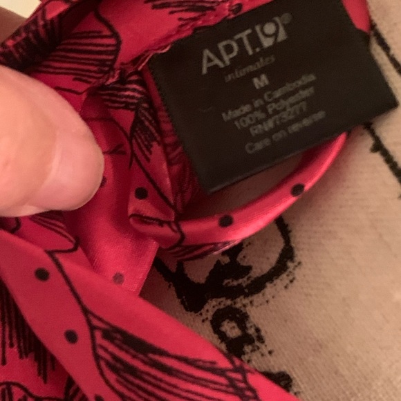 Apartment 9 chemise nightgown & satin robe . Dark magenta red with black lace M - Picture 4 of 7